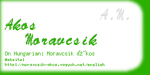 akos moravcsik business card